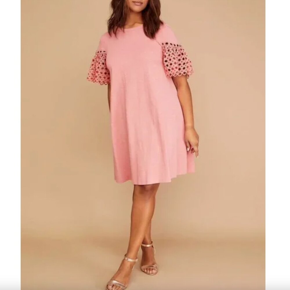 Lane Bryant Lace Sleeve Dress in Dusty Pink Size 22/24